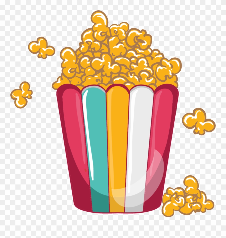 Popcorn Watercolor Hand Painted Transparent Clipart