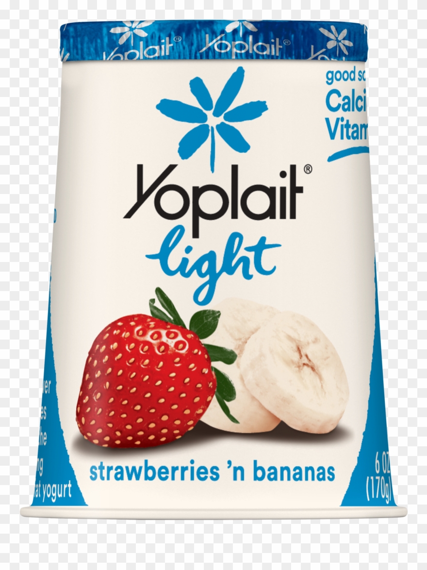 Yoplait Light Yogurt, Fat Free Yogurt, Strawberry Banana, Clipart