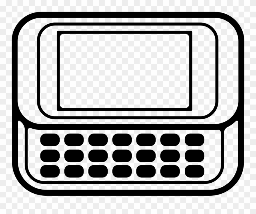 Horizontal Mobile Phone With Keyboard Comments Clipart