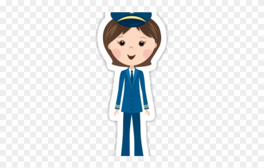 Aviation Clipart Lady Pilot - Png Download