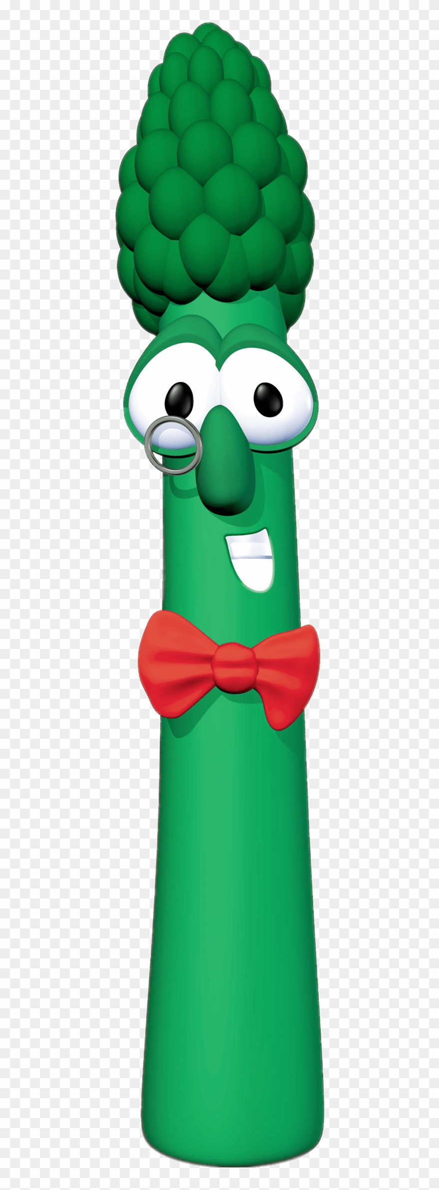 Archibald Asparagus With Red Bow Tie Clipart