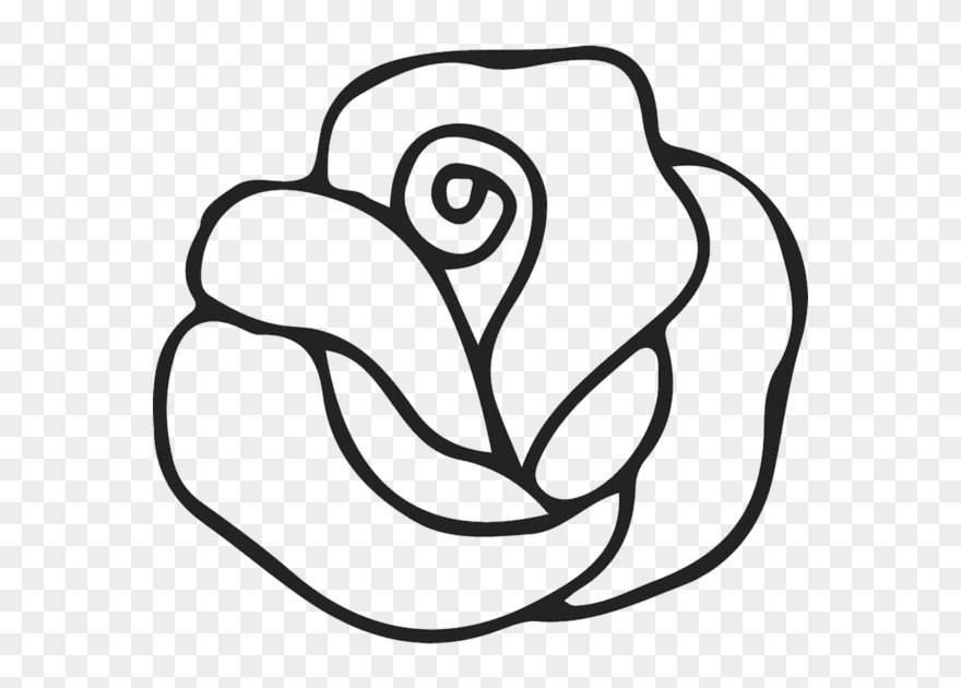 Beautiful Blooming Rose Rubber Stamp Clipart