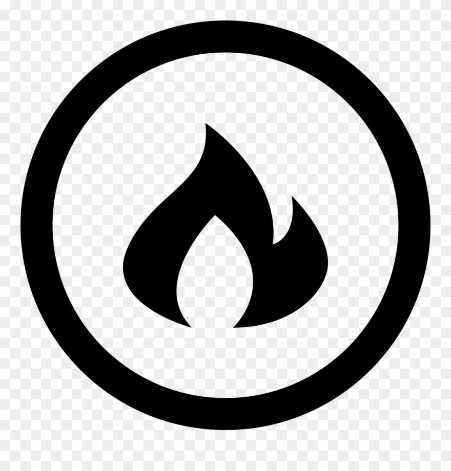 Burn Circular Interface Button With Fire Flames Comments Clipart