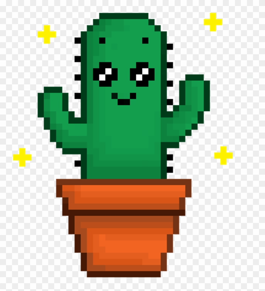 Pixel Cactus Png Clip Black And White Stock Transparent Png