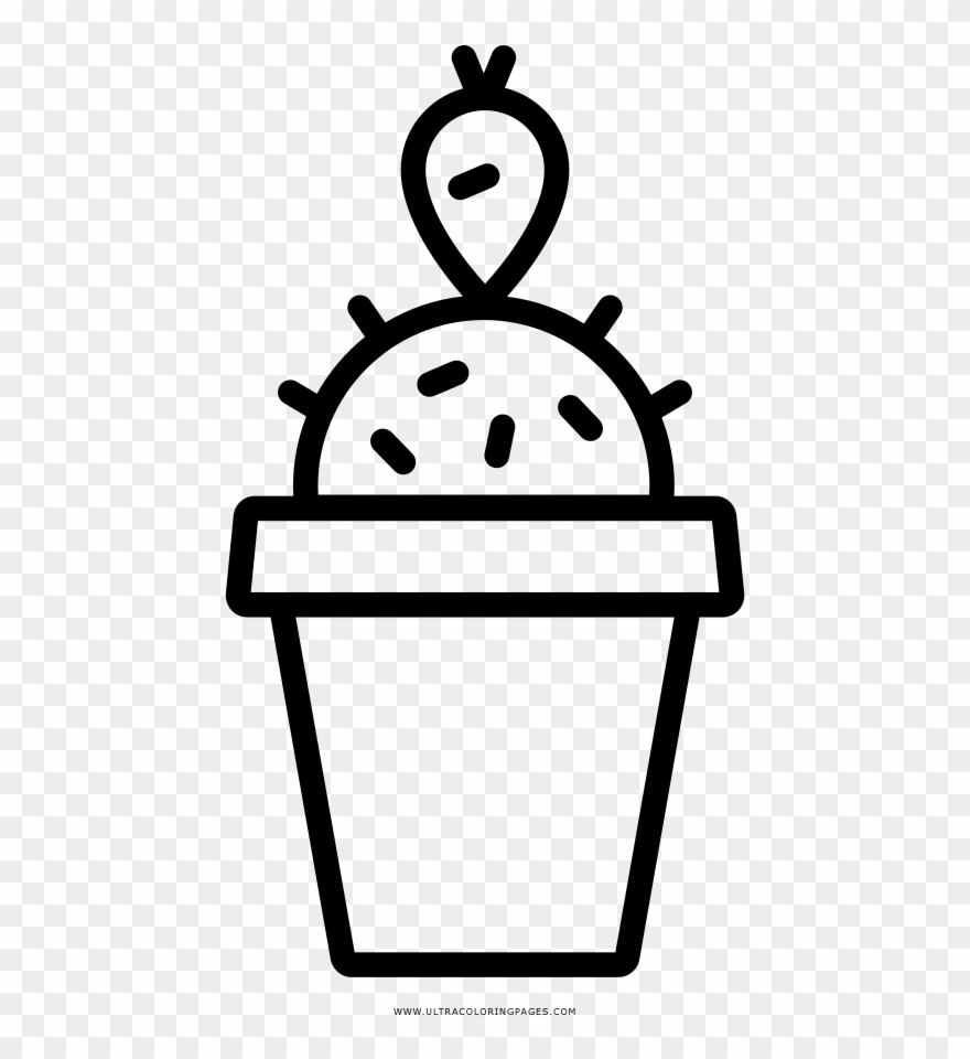 Cactus Coloring Page Clipart