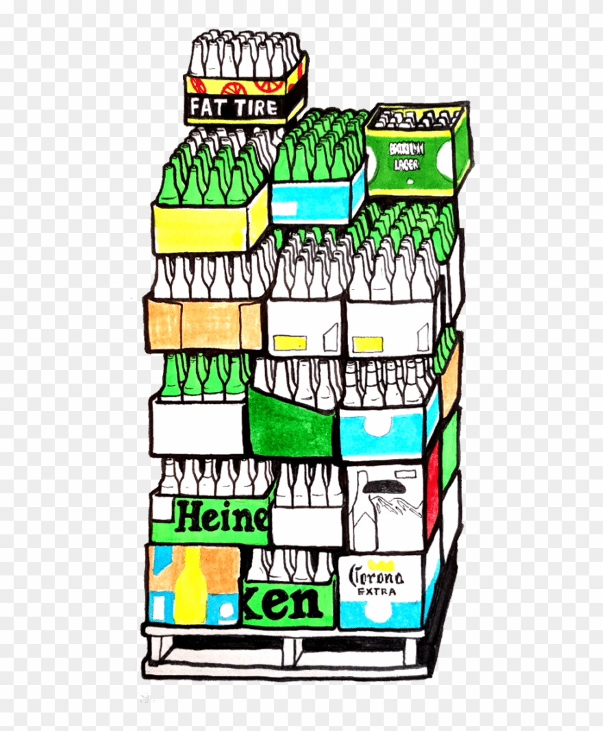 This Palette Of Empty Bottles Is Sitting Out In Front Clipart