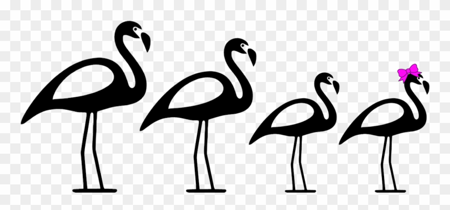 Flamingo Clip Art Black And White - Png Download
