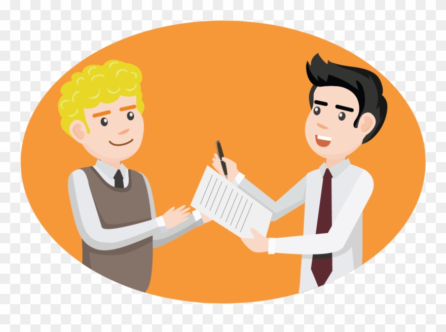 Client Consulting With His Lawyer About Judicial Naturalization Clipart