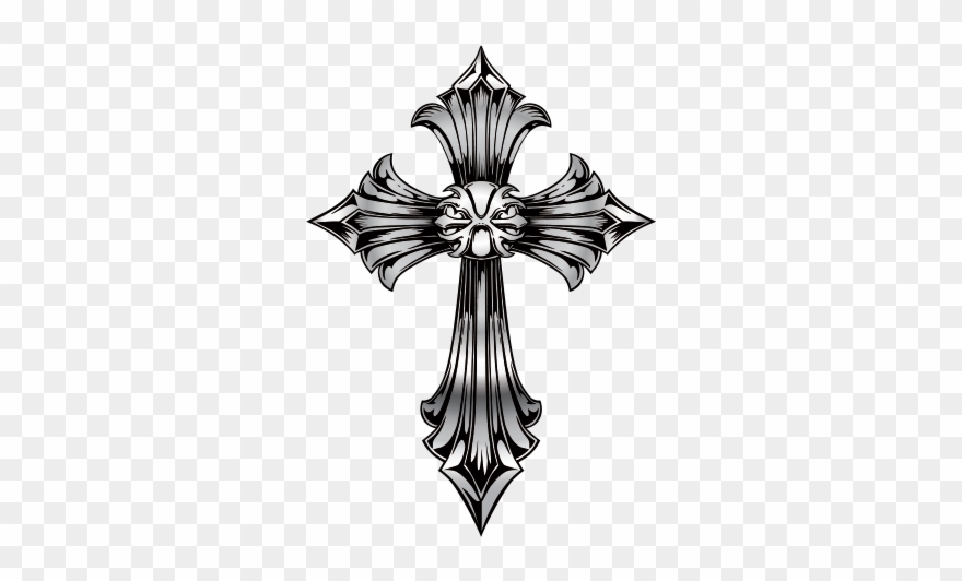 Printed Vinyl Cross Chrome Clipart