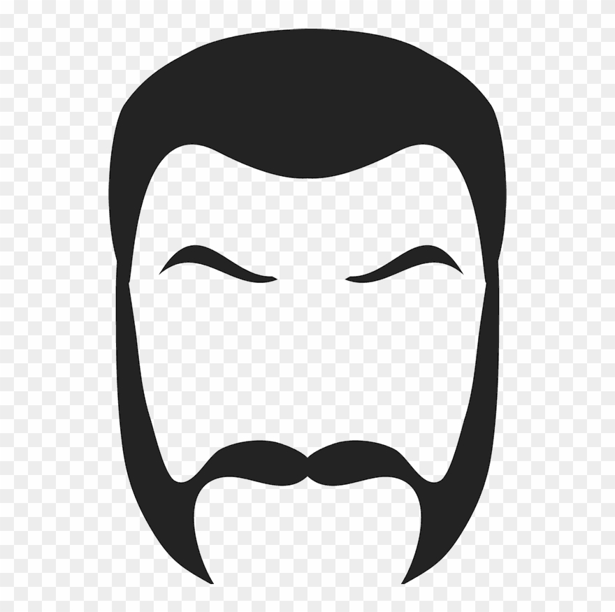 Friendly Mutton Chops Rubber Stamp Clipart