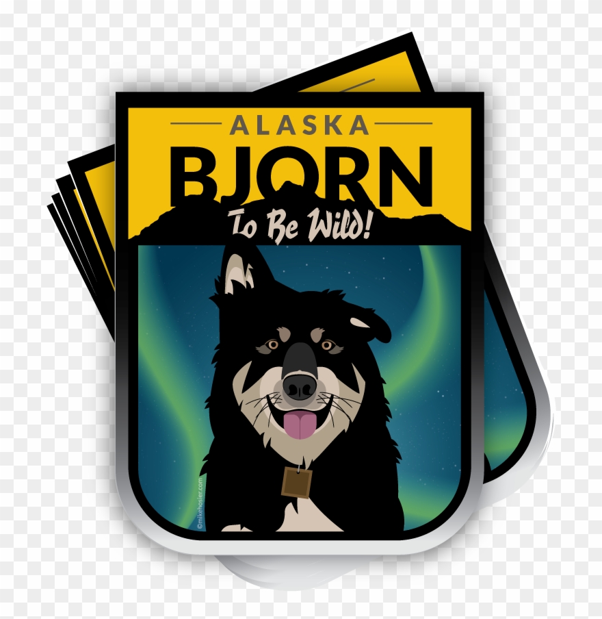 Bjorn Alaska Adventure Dog Stickers, Tim The Tooth Clipart