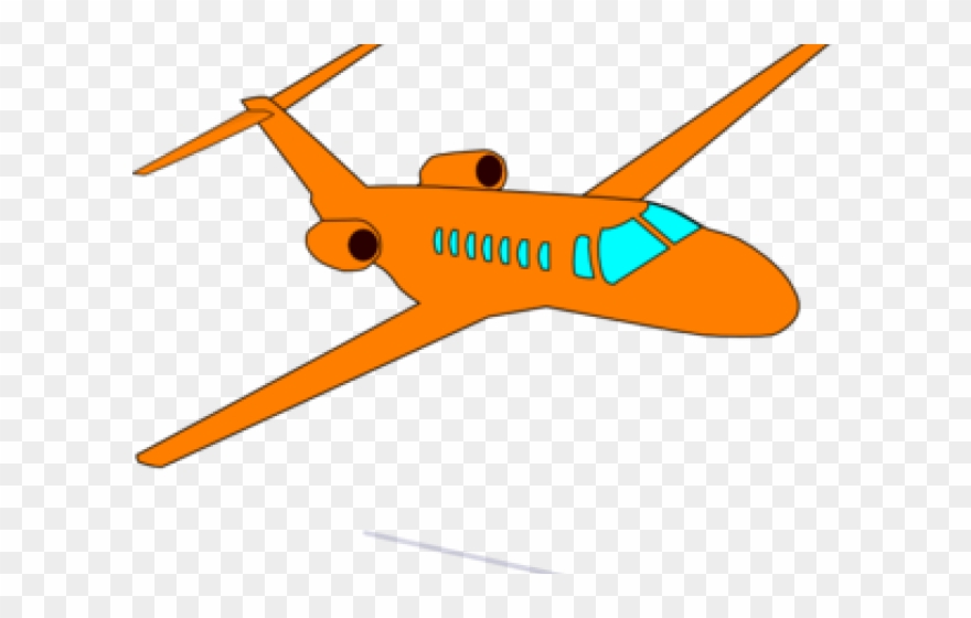 Plane Clipart Orange - Png Download