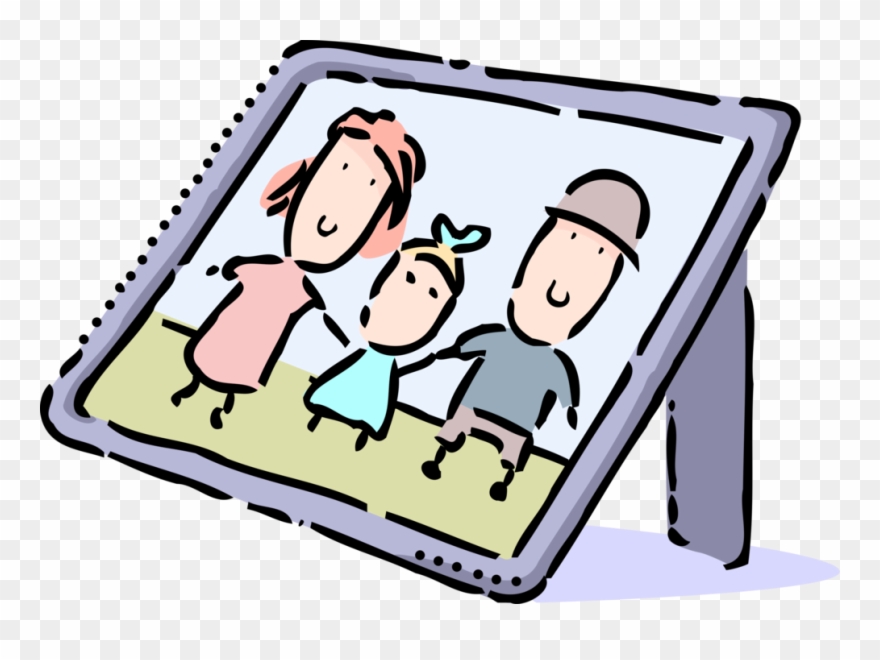 Vector Illustration Of Family Photograph Portrait In Clipart
