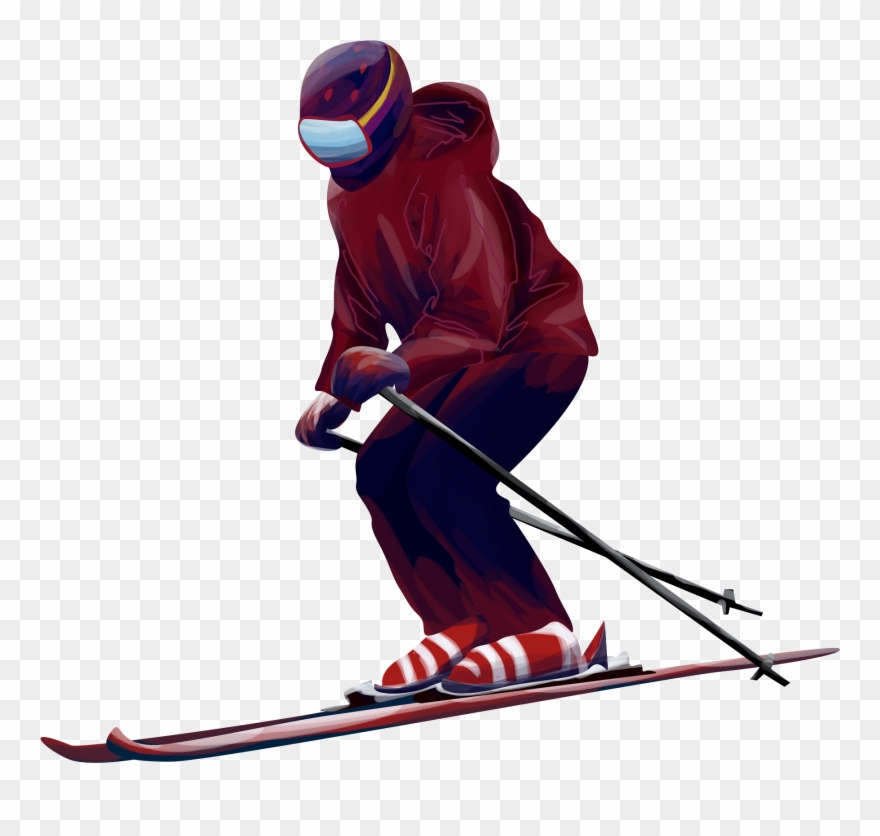 Hand Drawn Winter Ski Teenager Png And Psd Clipart