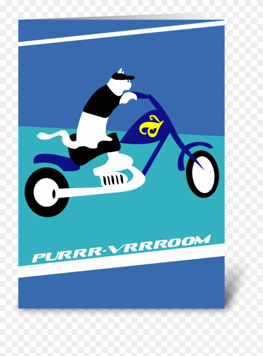 Cat Revving Motorcycle Clipart