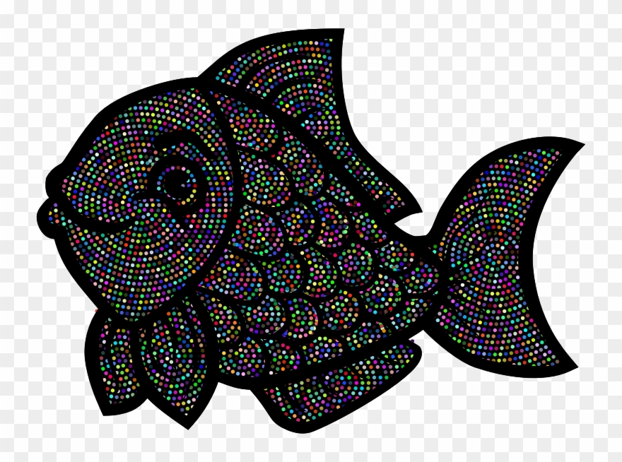 Fish Line Art Enhanced Clipart