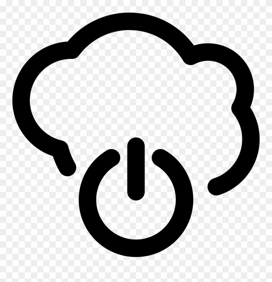 Power Sign On Cloud Comments Clipart