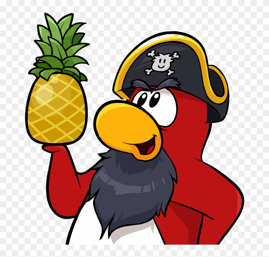 Rockhopper Holding Pineapple Clipart