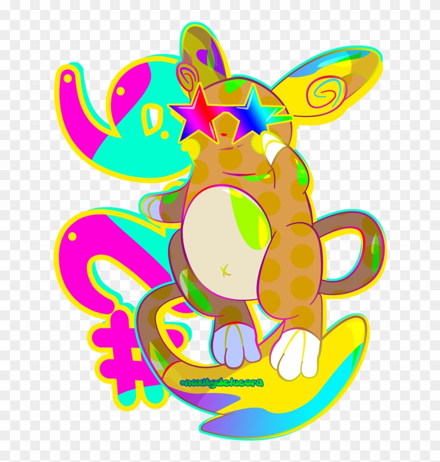 Rainbow Raichu Art Print Pokemon Poster Clipart
