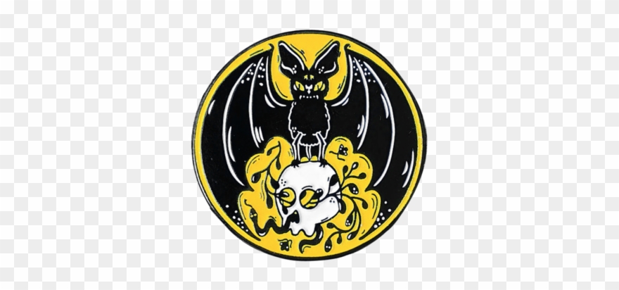 Bat And Skull Pin Clipart