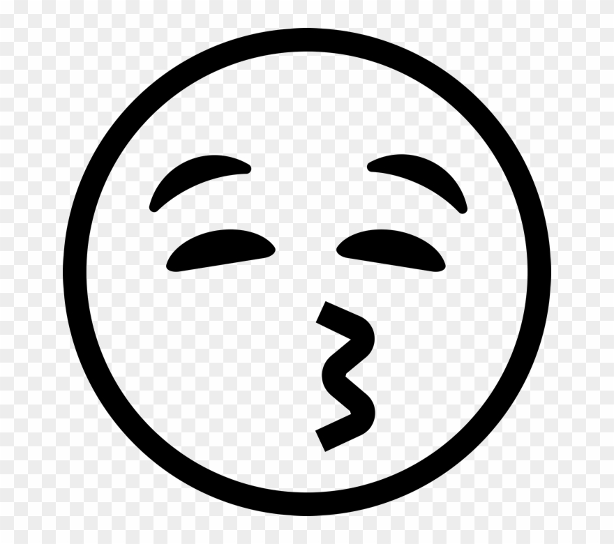 Kissing Emoji Rubber Stamp Clipart