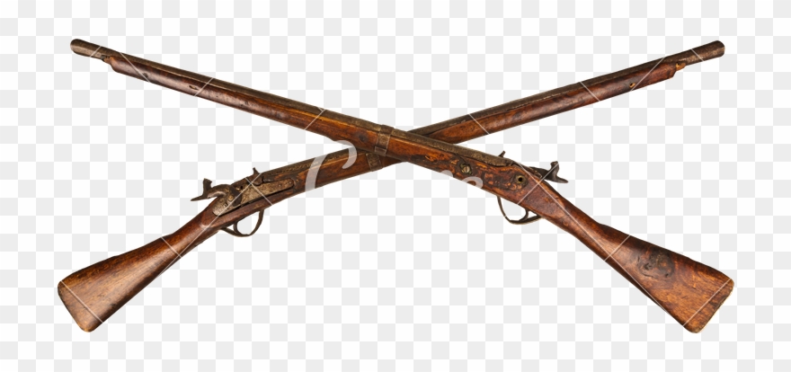 Two Crossed Vintage Rifles Clipart