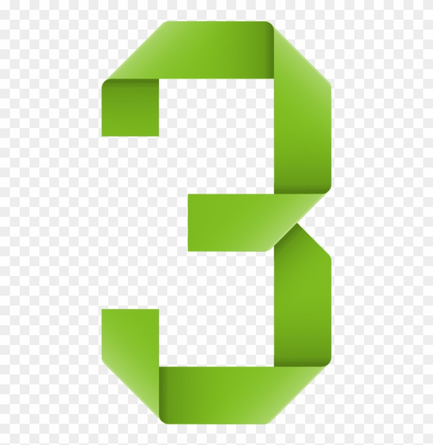 Download Ribbon Number Three Transparent Clipart Png