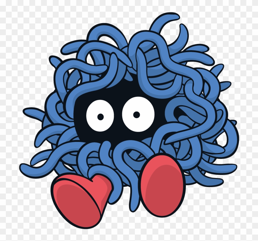 Tangela Pokemon Character Vector Art Clipart