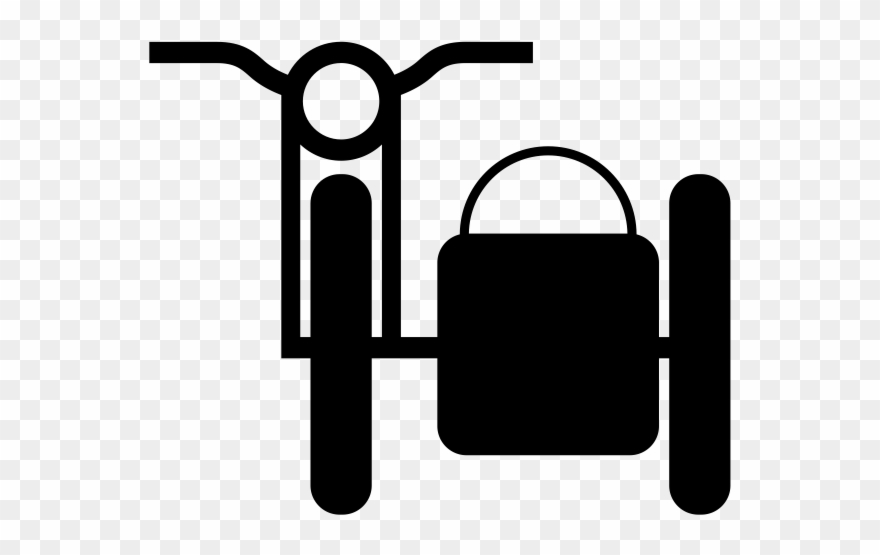 Sidecar Motorcycle Rubber Stamp Clipart