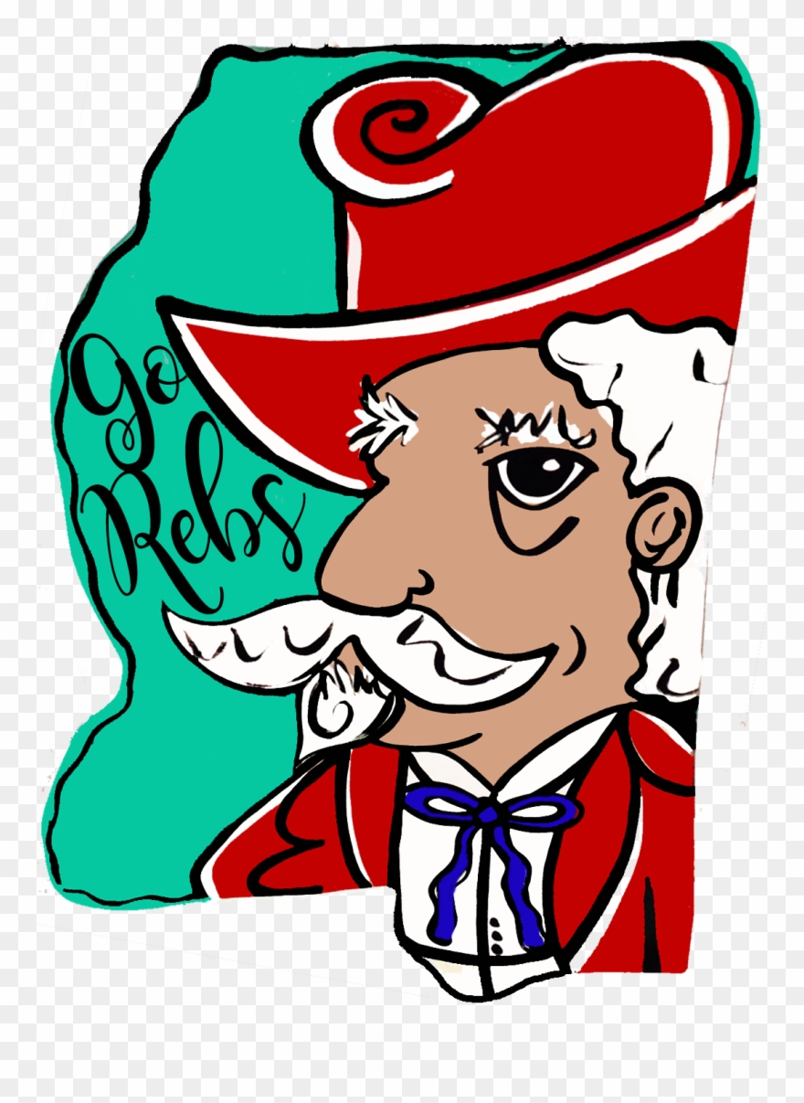 Mississippi Colonel Reb State Door Hanger Clipart
