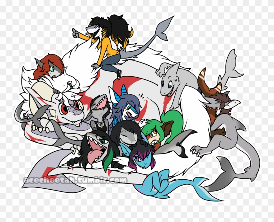 Horde Of Sharks Clipart