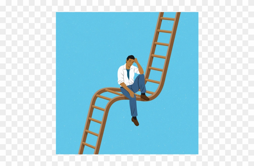 Man On Ladder Illustration Clipart