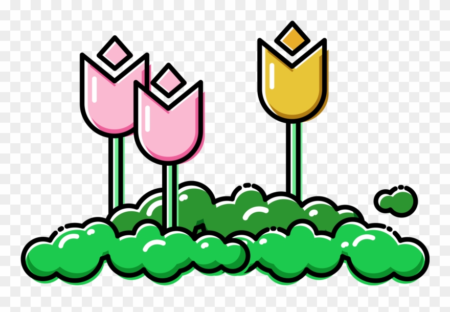 Cartoon Plants Flowers Trees Figures Vector Elements Clipart