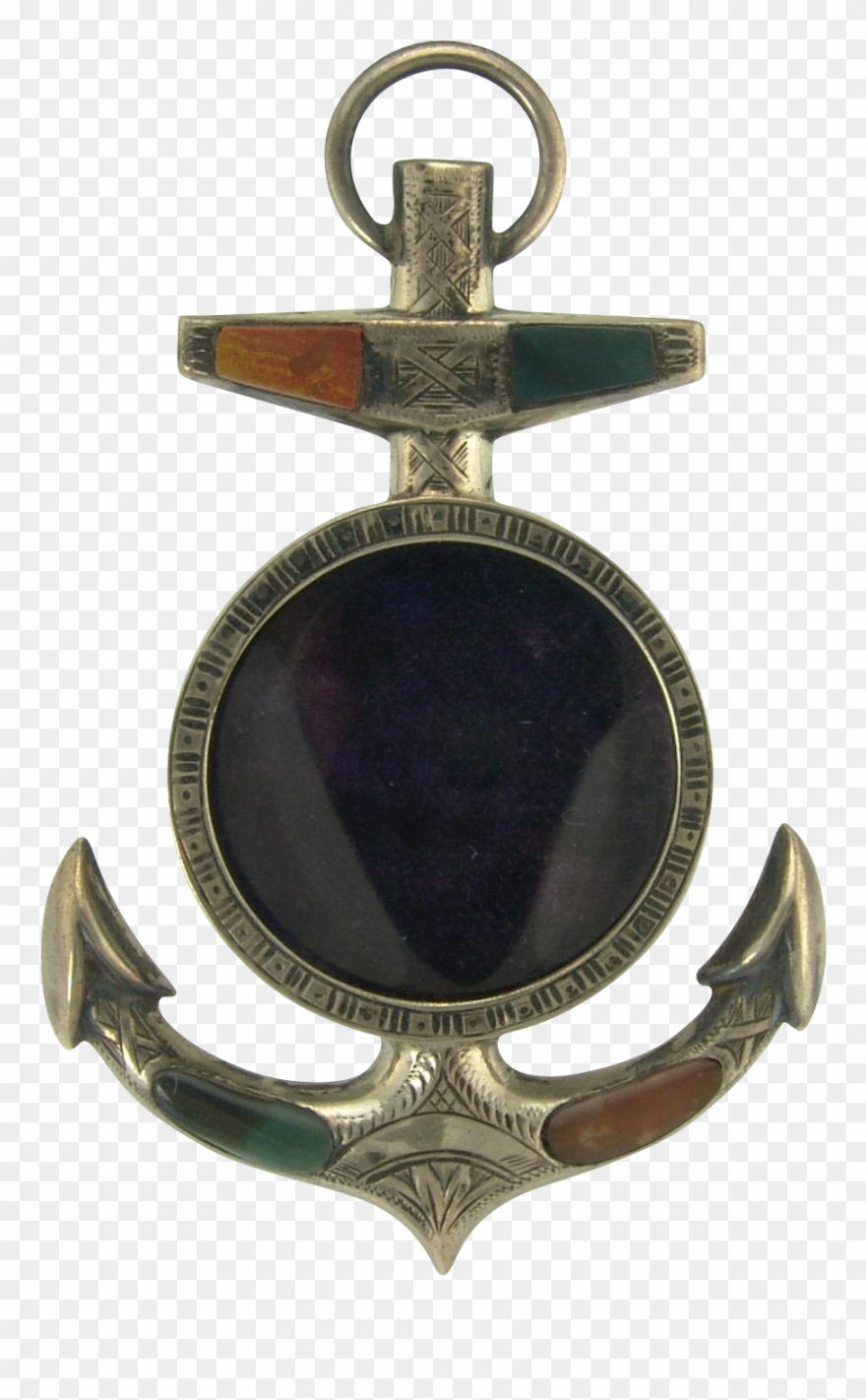 Choice Miniature Victorian Scottish Agate Anchor Frame Clipart