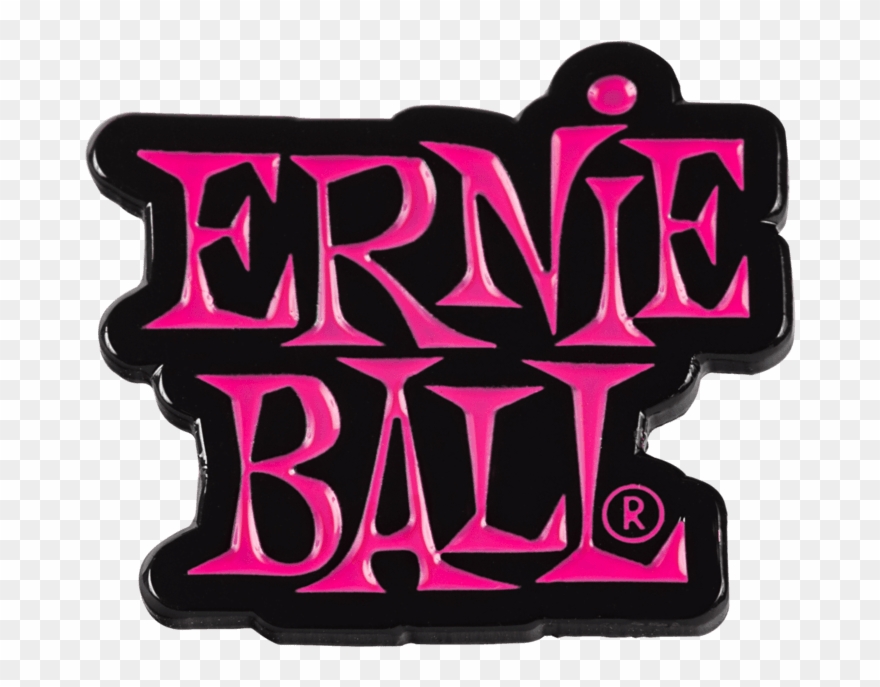 Ernie Ball Pink Stacked Logo Enamel Pin Clipart