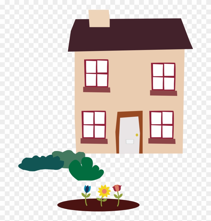 Waving Neighbours House Clipart