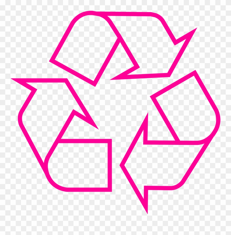 Recycling Symbol Icon Outline Magenta Clipart