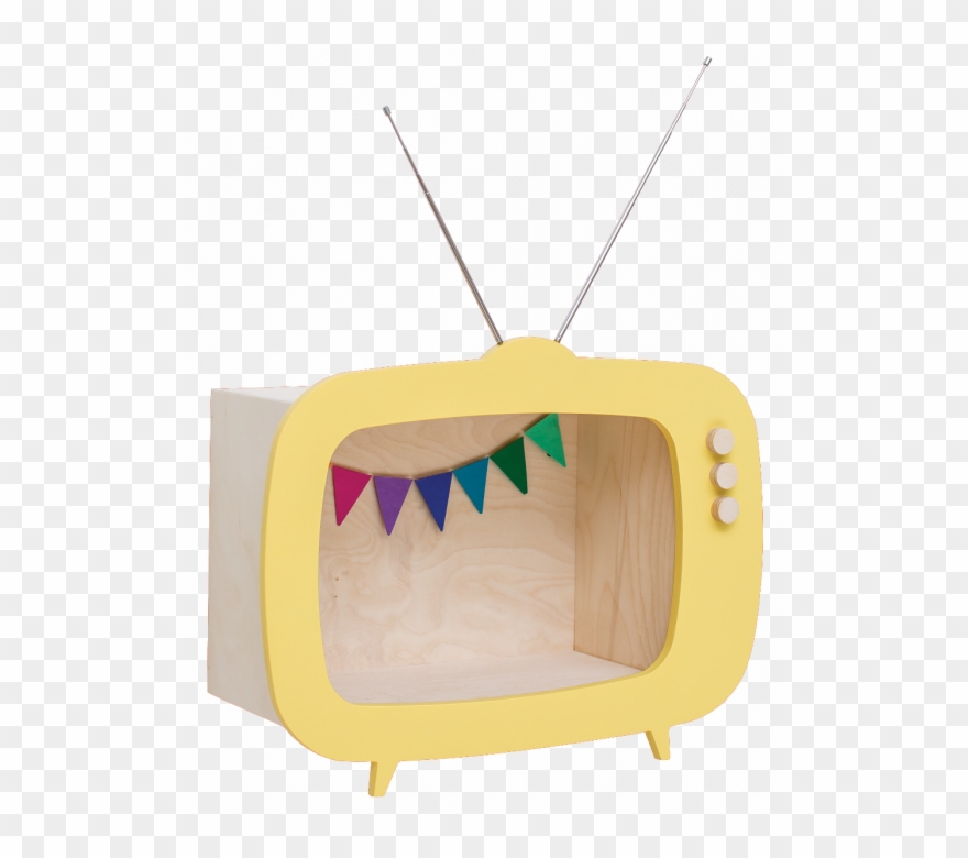 "teevee" Tv Shelf Yellow Clipart