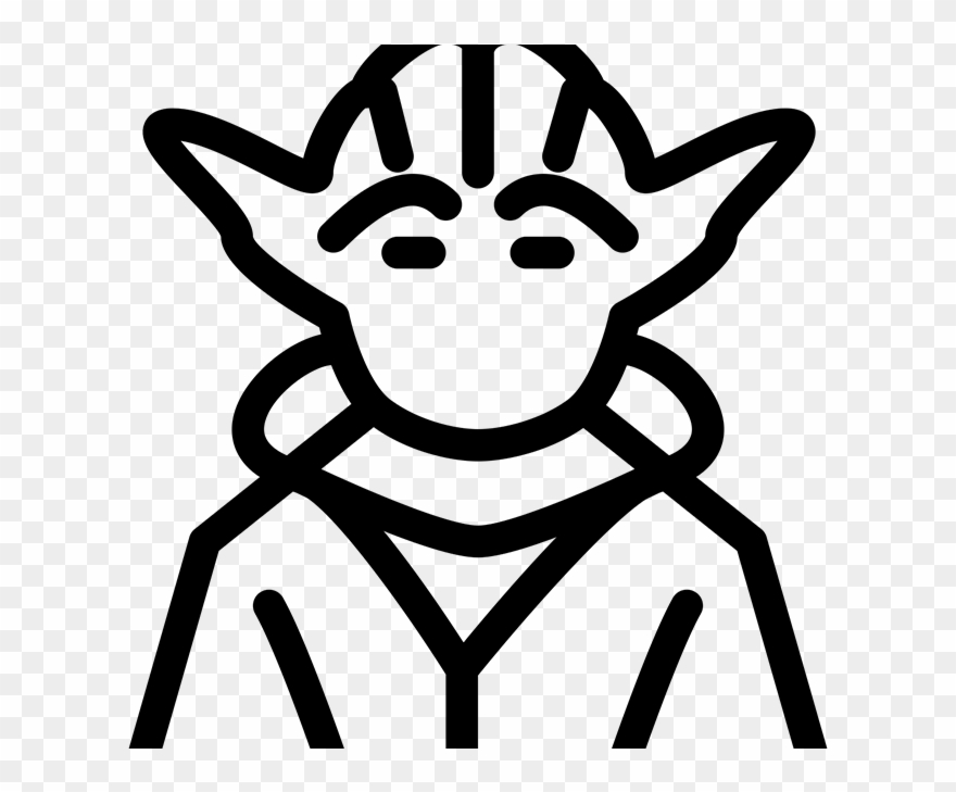 Yoda Clip Art Black And White - Png Download
