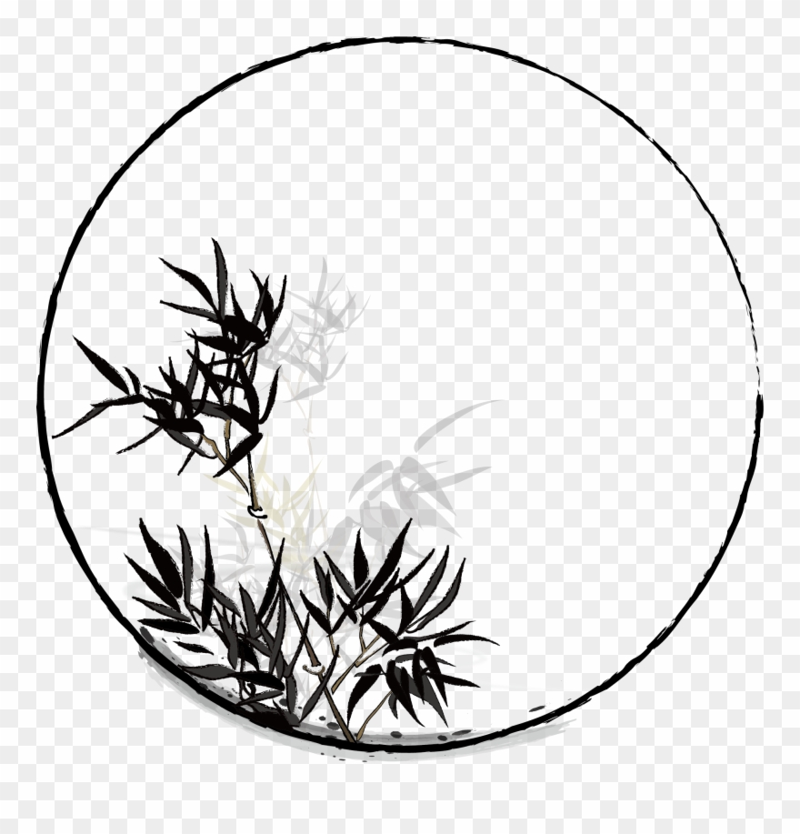 Hand Painted Chinese Style Ink Plant Png And Vector Clipart