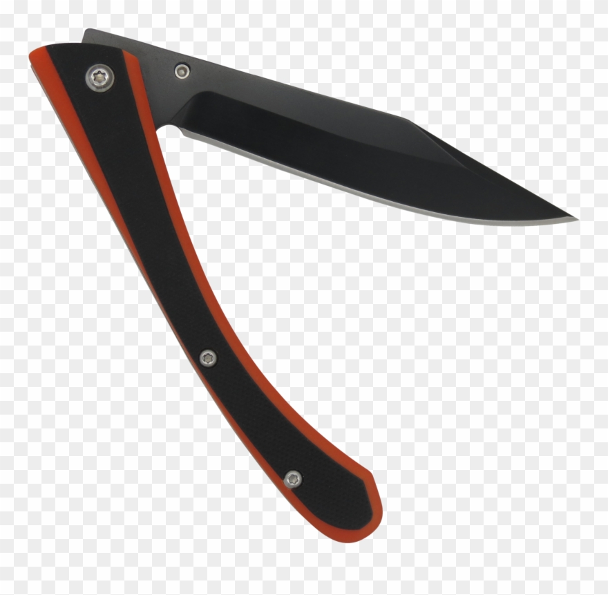 Clermont Titanium Black & Orange G10 Handle Linerlock Clipart