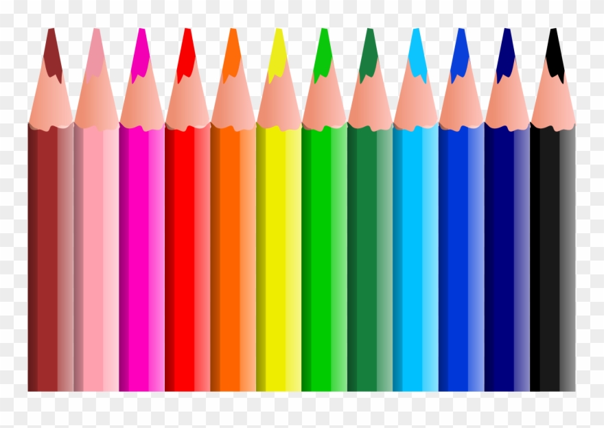 Clipart Of Library, Colorful In And 9 Pencil - Png Download