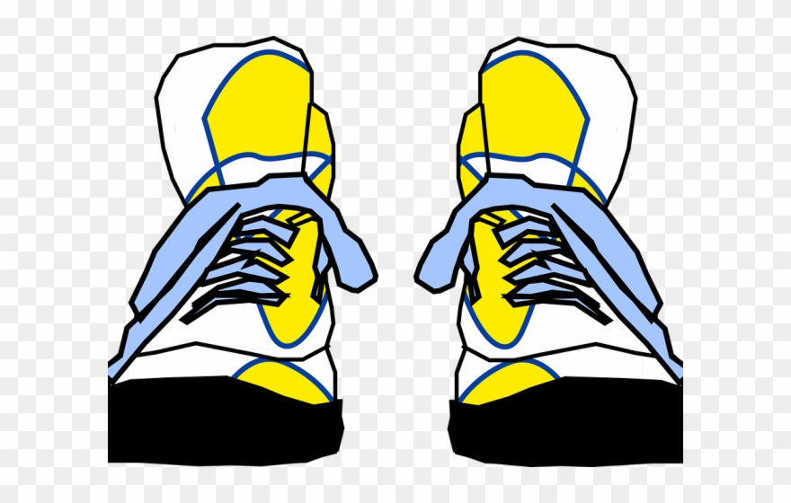 Gym Shoes Clipart Tie Shoe - Png Download