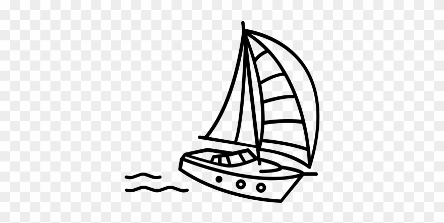 Sailboat Rubber Stamp Clipart