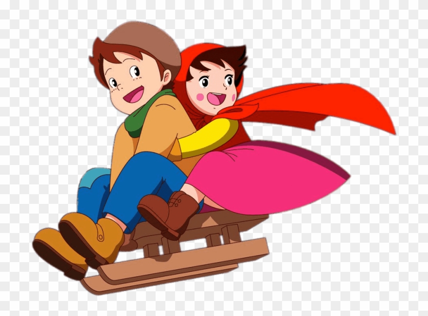Download Heidi And Peter On Sleigh Clipart Png Photo Transparent Png