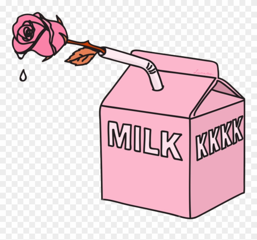 Rose Milk Pink Caja Leche Rosa Flower Flor Tumblr Box Clipart
