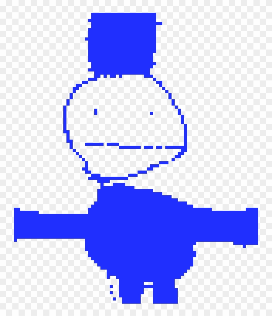 Top Hat Blue Guy Clipart