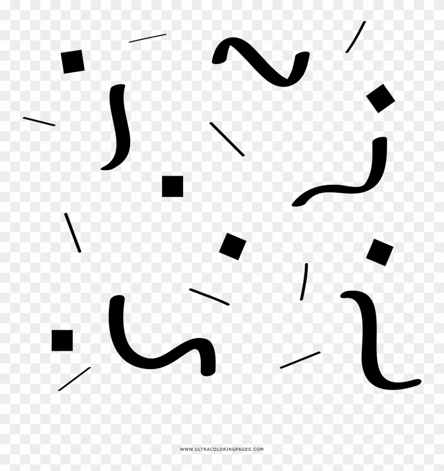 Confetti Coloring Page Clipart