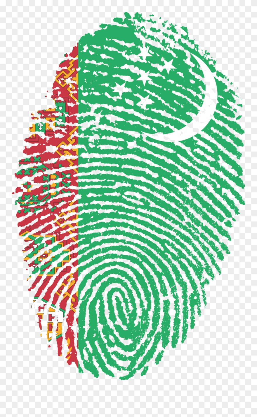 Turkmenistan Flag Fingerprint 654782 Clipart