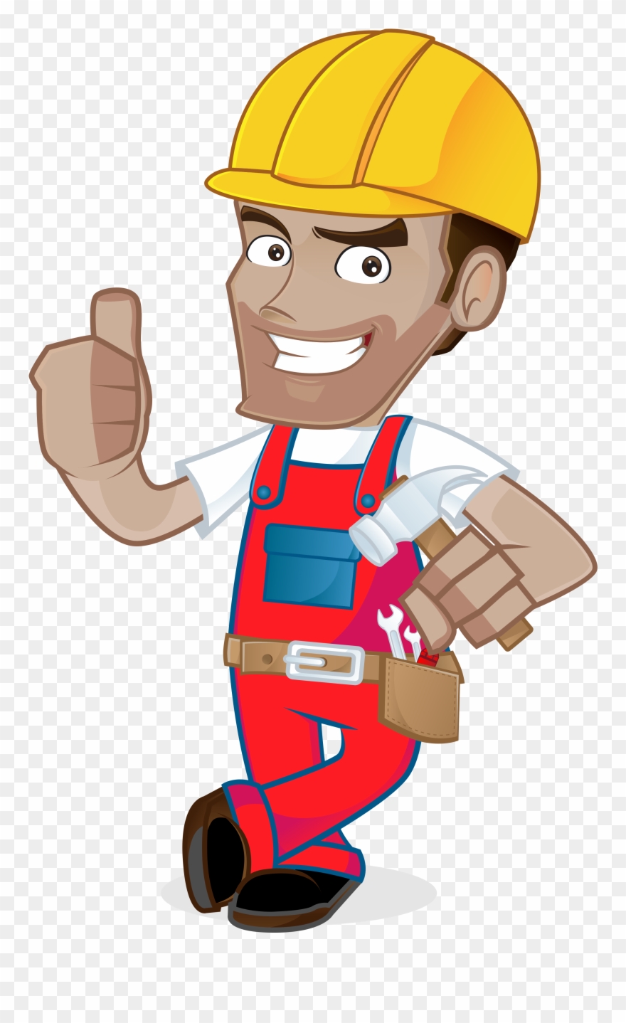 Bigstock Leaning Holding Hamme Mr Handy Guy Ⓒ Clipart